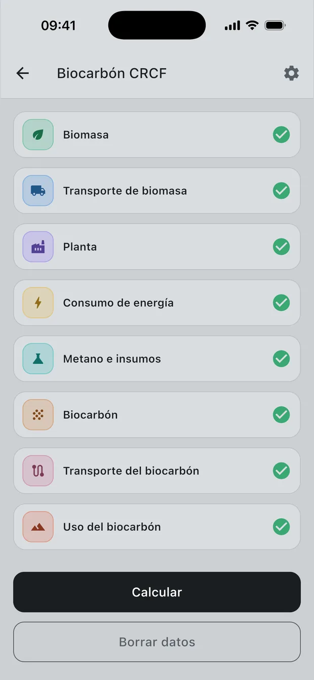 Las ocho secciones de cálculo de Charmetrica