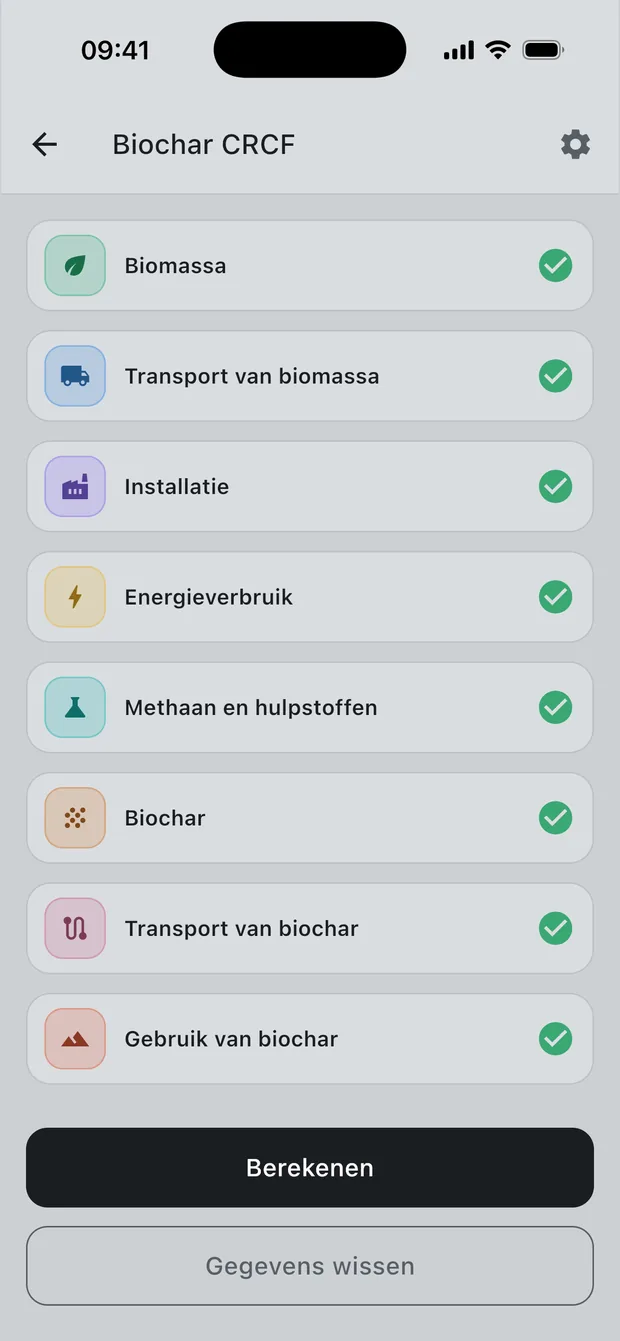 De acht rekenonderdelen in Charmetrica