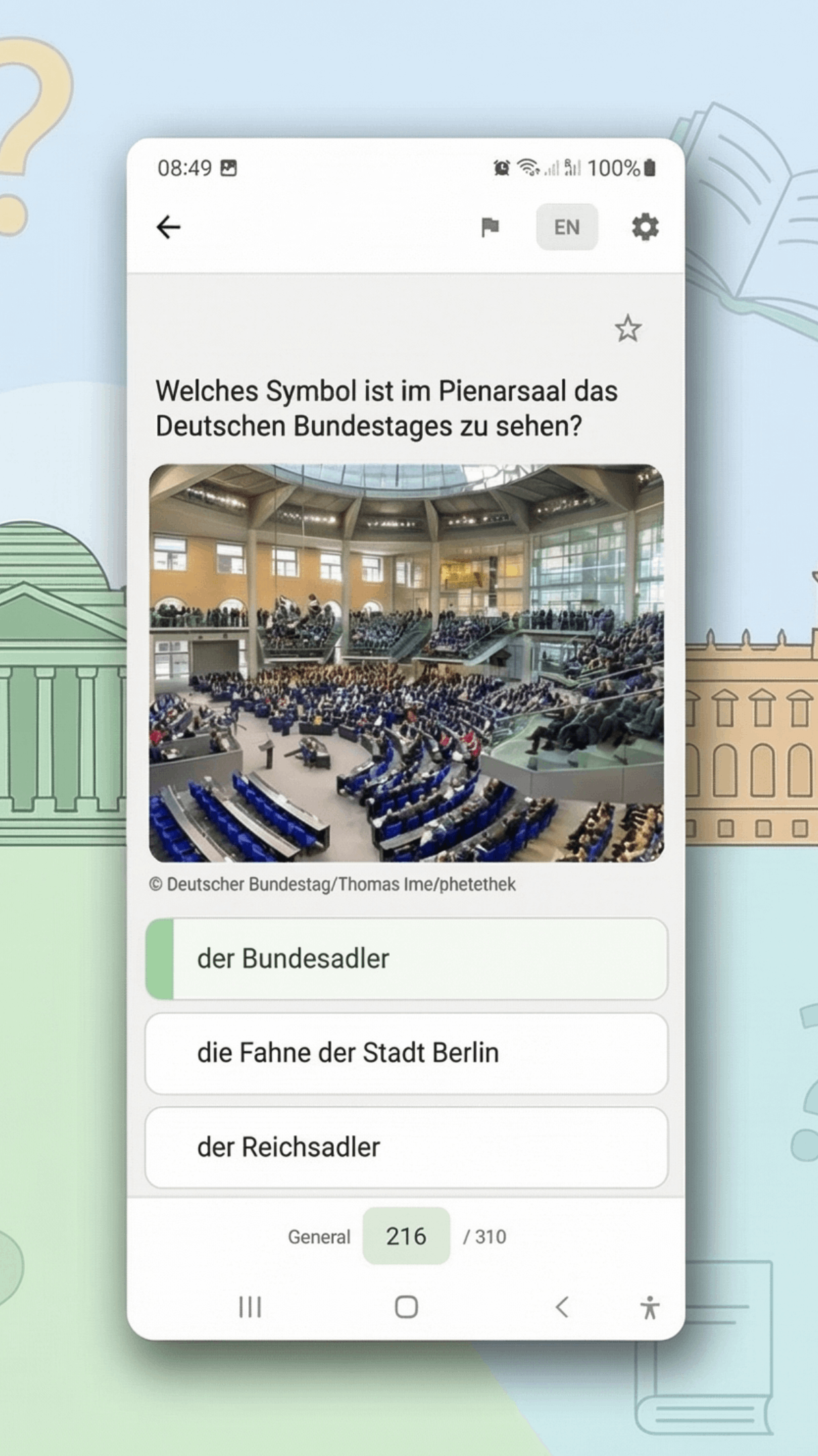 Pregunta amb una foto: la sala de plens del Bundestag